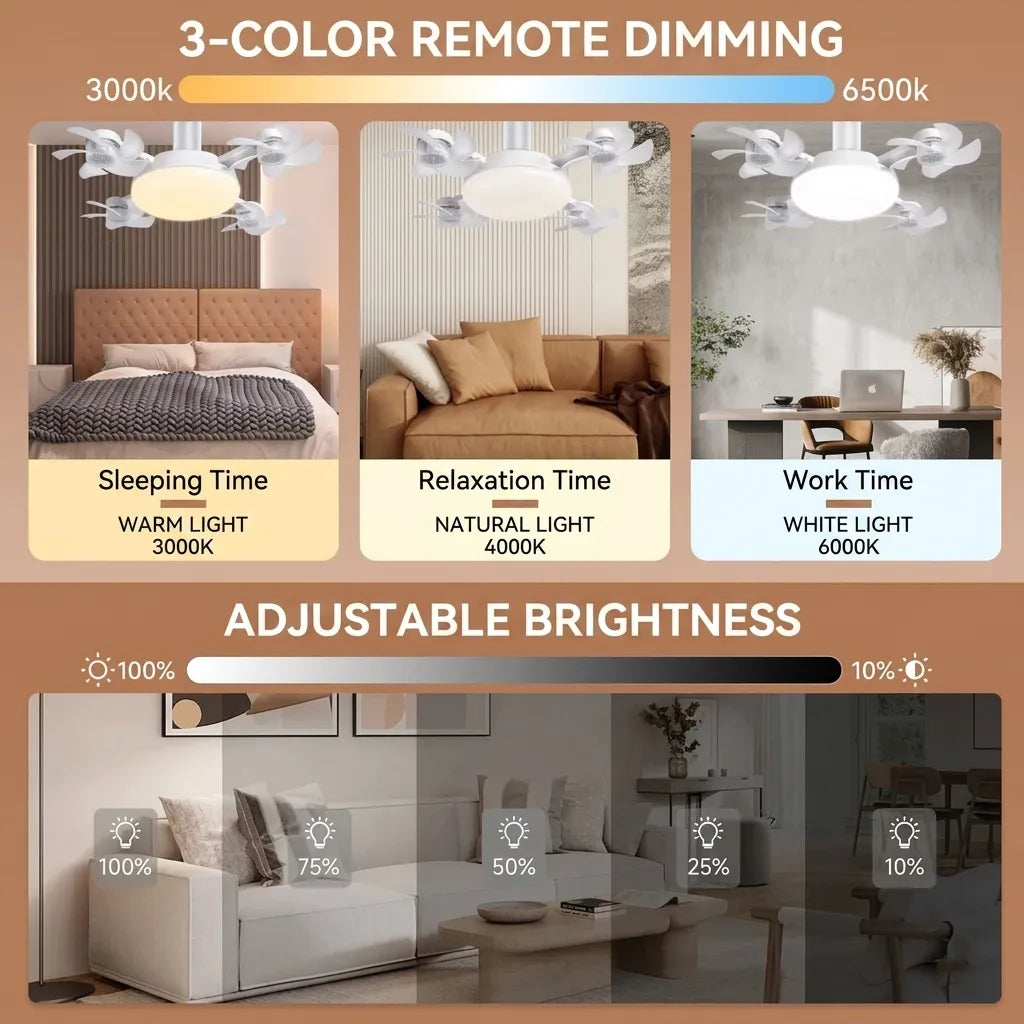 🚁 Drone-Shaped Ceiling Fan Light with Remote Control