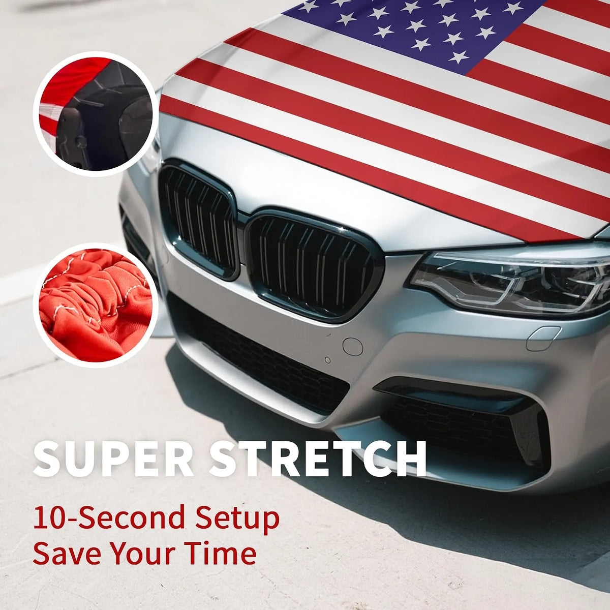 🇺🇸 American Flag Car Hood Cover