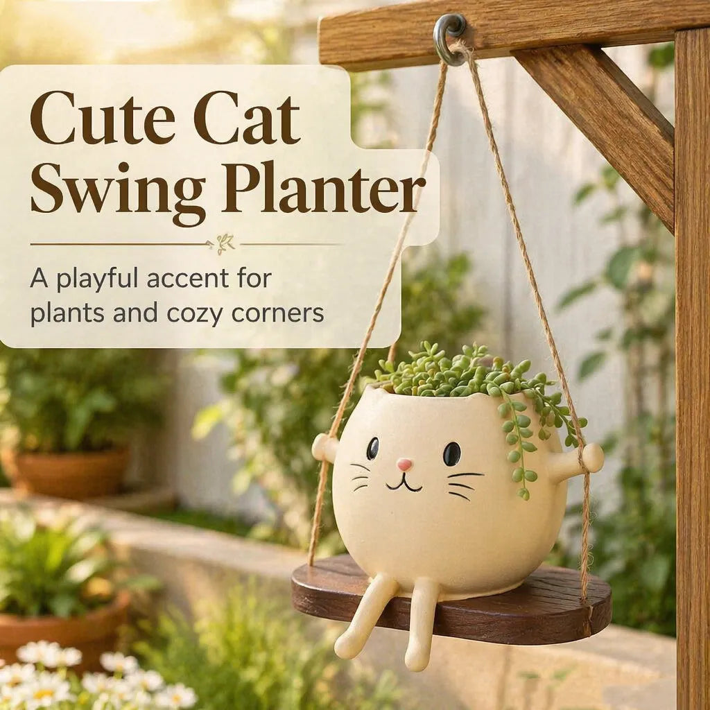 🐱 Potted Cat Swing Rocking Chair Ornament