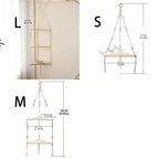 🌿 Boho Wooden Wall Mount Triangle Storage Rack