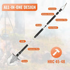 Ultimate All-in-One Folding Shovel Kit – Knife, Fire Starter, Compass & More for Outdoor Adventures