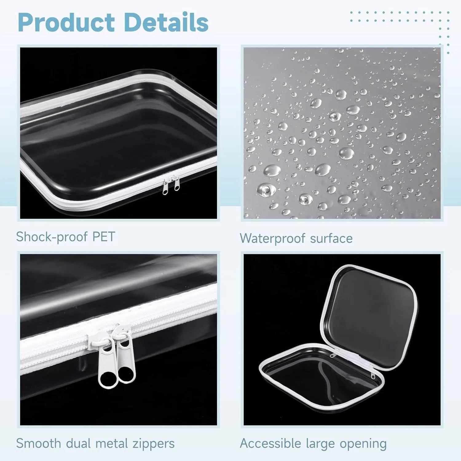 Clear Hard-Shell Zip Organizer Set