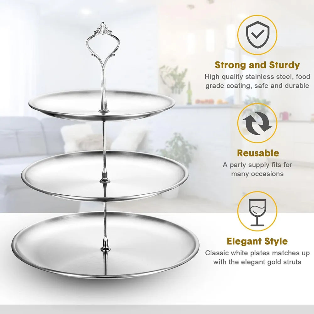 🍰 Stainless Steel Dessert Tower Stand