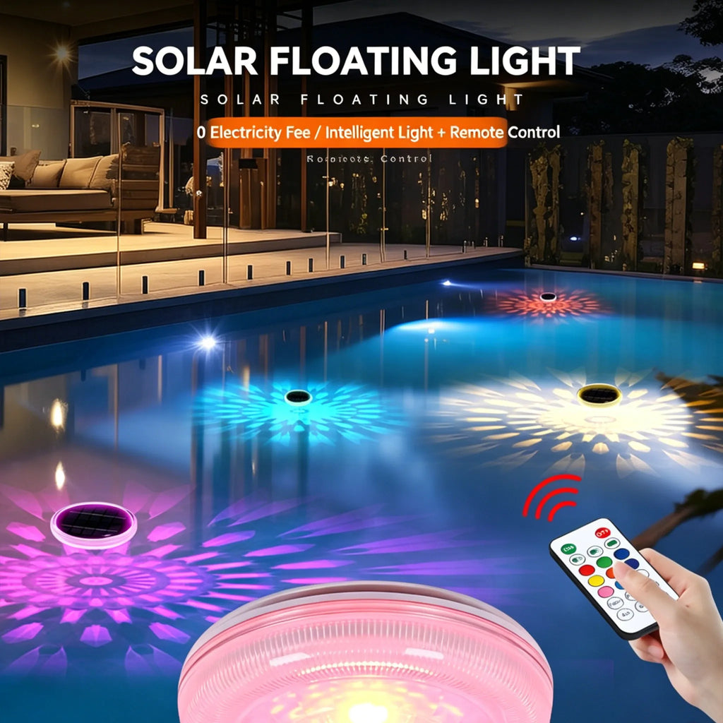 🌈 Solar Floating Pool Light – Remote-Controled RGB Waterproof Pool Light