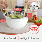 🥗 Stainless Steel Salad Bowl Set – Fresh Meals, Anytime Anywhere