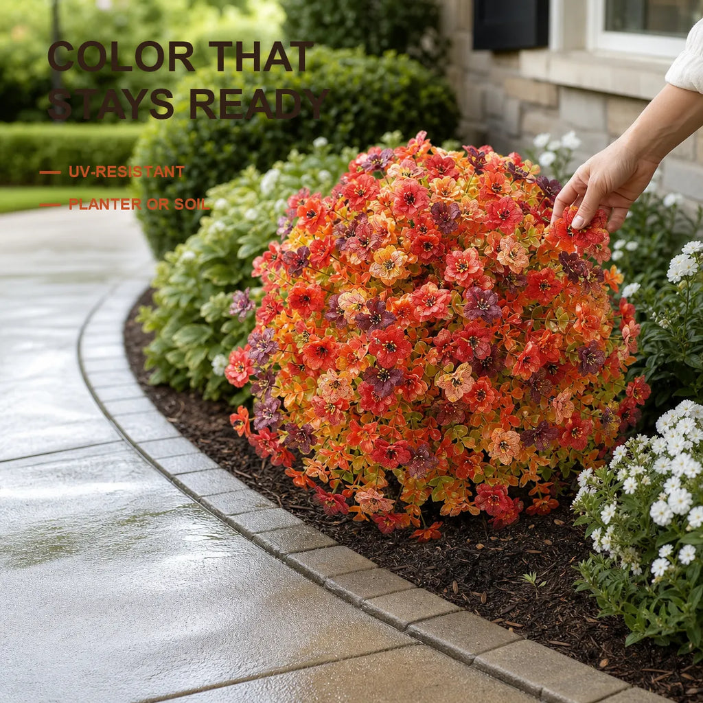 Artificial Flower Topiary Ball with Ground Stake
