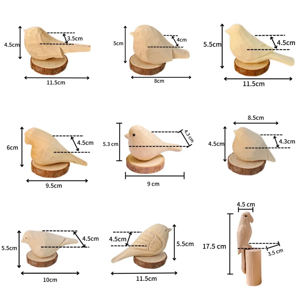 Hand-Carved Wooden Bird Painting Kit