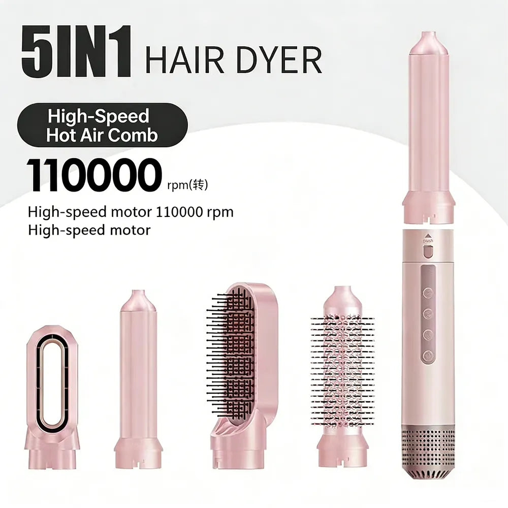 👩5-in-1 Hot-Air Hair Brush & Blowout Brush Hair Dryer