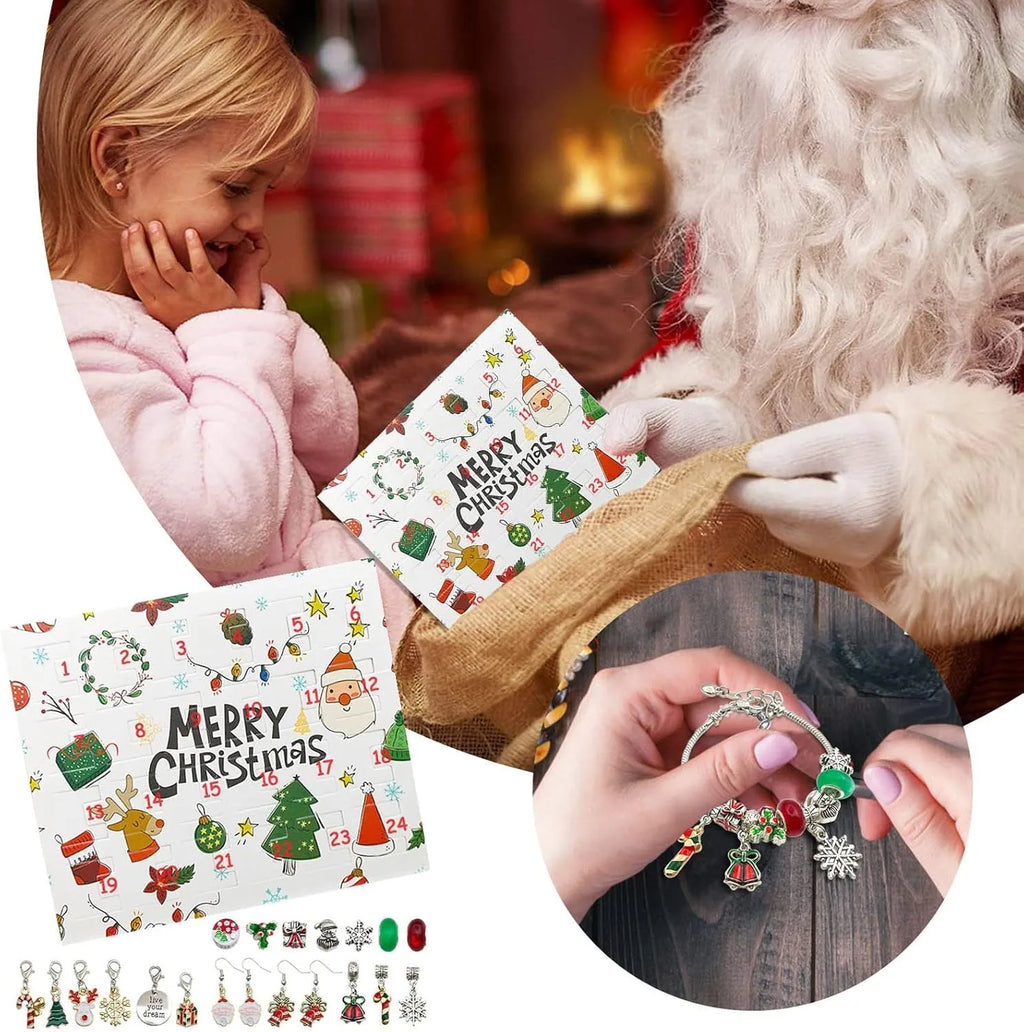 DIY 24 Days Christmas Countdown Calendar Bracelets Set