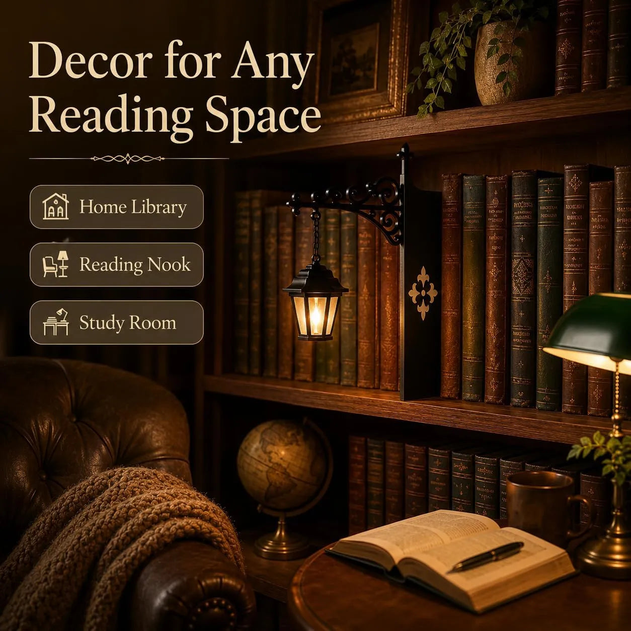 Enchanted Bookshelf Insert Light – Vintage Lantern or Reading Ghost