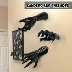3-Piece Creepy Reaching Hand Wall Decor Set with LED Candles