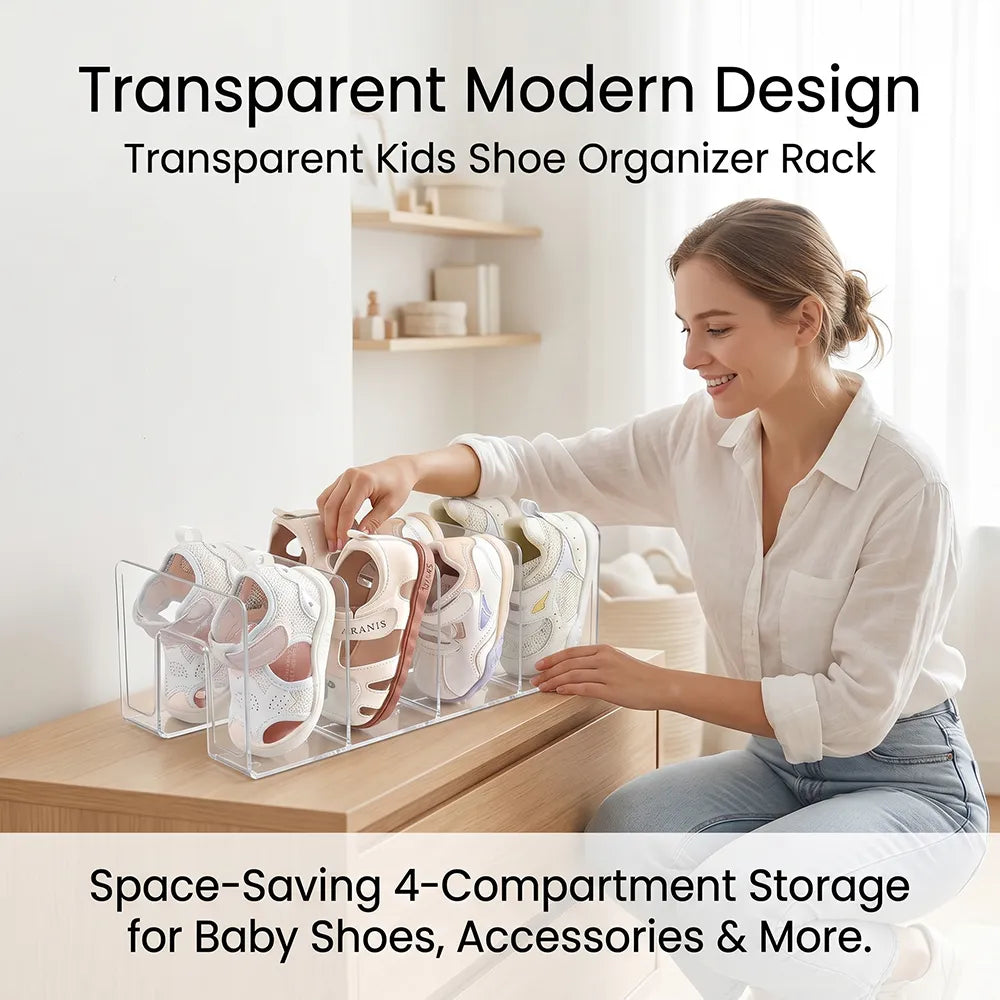 👶 Transparent Kids Shoe Organizer Rack