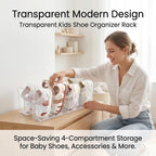 👶 Transparent Kids Shoe Organizer Rack