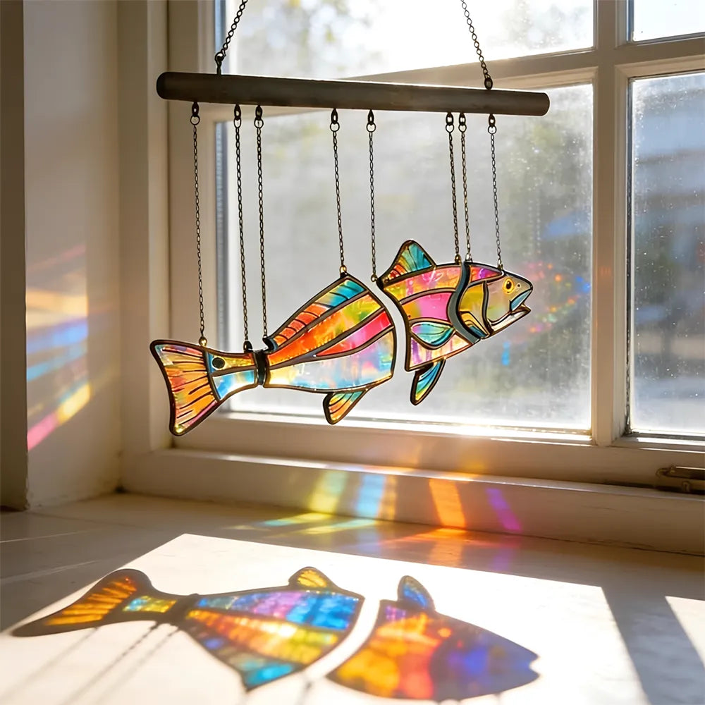 🐟 Handcrafted Coastal Fish Sun Catcher Hanging Decor