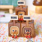 🏡 Home Tag Keychain Set — Solid Wood Key Holder & Wall Mount Hook