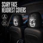 Scary Face Car Headrest Covers — 3 Slip-On Horror Designs
