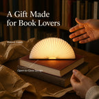 Open-to-Glow Walnut Folding Book Light