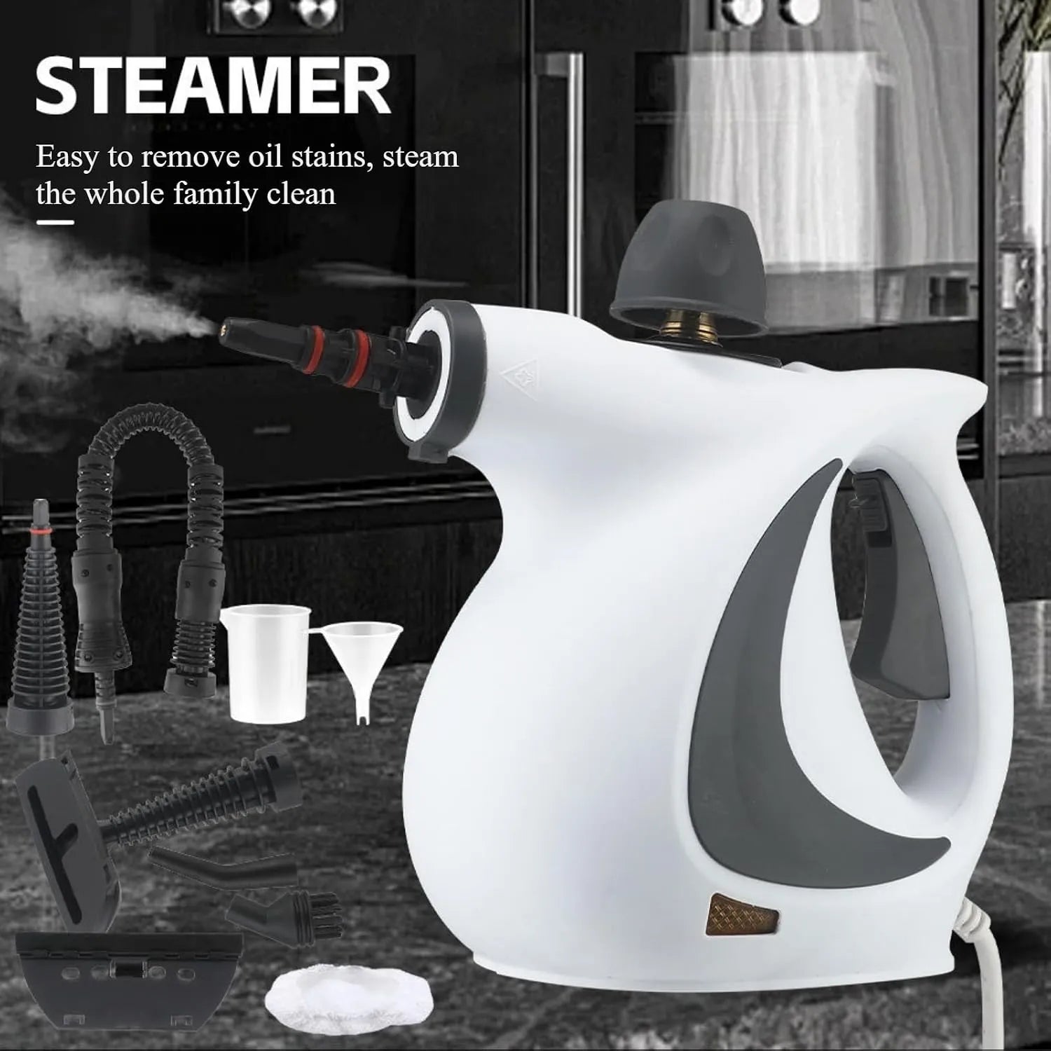 High-Pressure Handheld Steam Cleaner with Multi-Surface Attachments