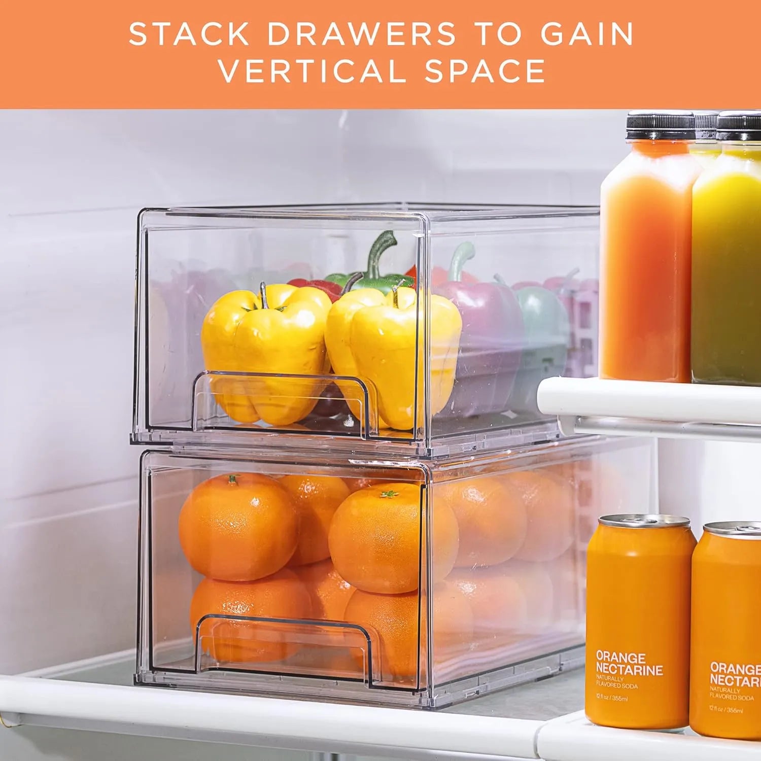 🧺 Medium / Large / Extra-Large Transparent Stackable Storage Drawers