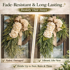 🌸 Handcrafted Hydrangea Rattan Wreath 🔥