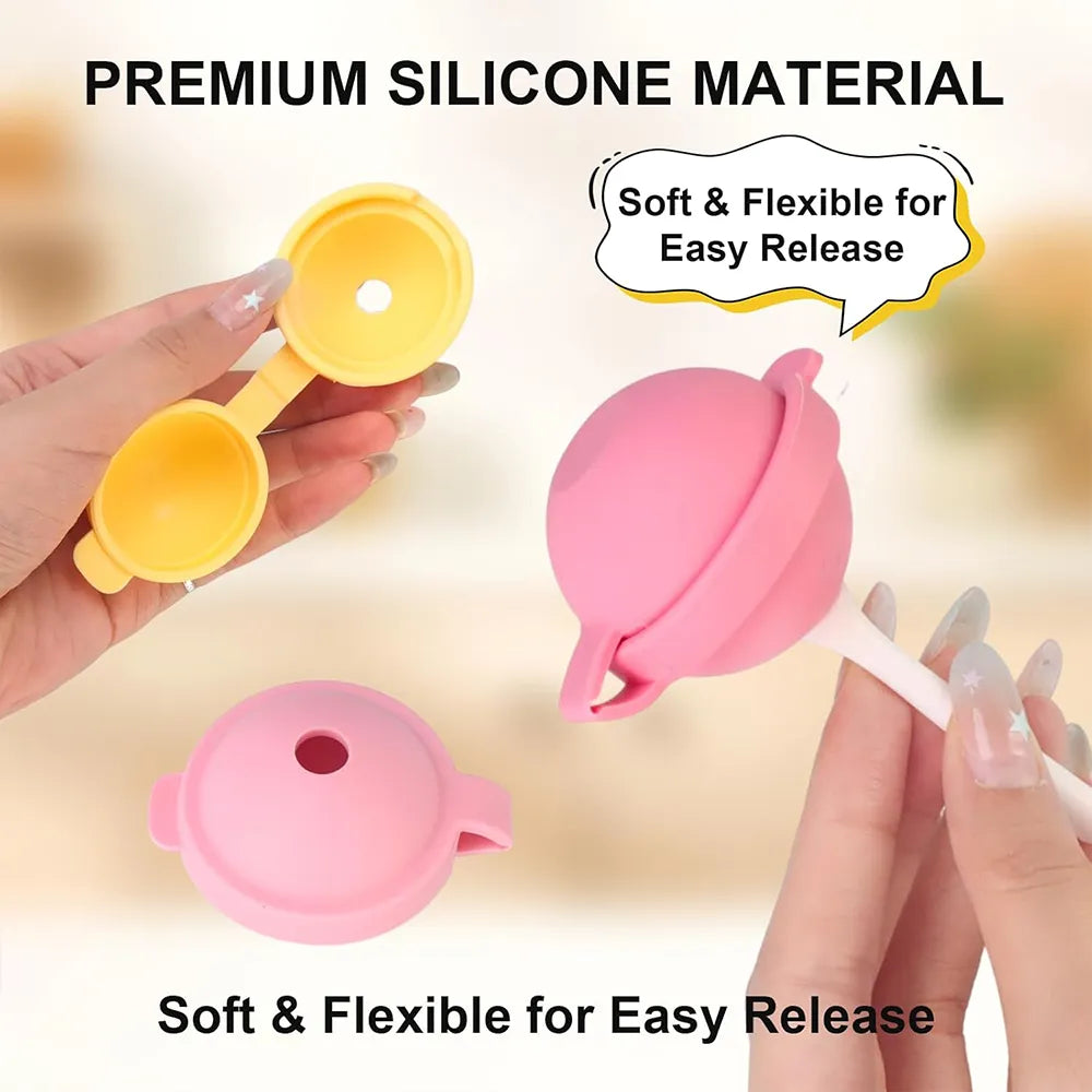🍭 Silicone Lollipop Ice Cream Mold Set – DIY Reusable Popsicle Maker