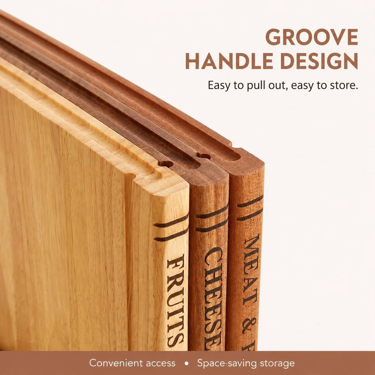 Book-Style Solid Wood Cutting Board Set with Stand