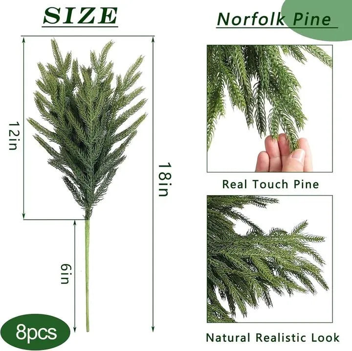 ✨18" Real Touch Norfolk Pine Branches