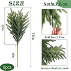 ✨18" Real Touch Norfolk Pine Branches