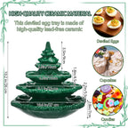 🎄 4-Tier Christmas Tree Shaped Deviled Egg Tray – Holds 26 Slots, Stackable Ceramic Serving Platter 🎄