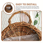 🌿 Hand-Woven Hanging Willow Basket – Natural Wall Planter & Decorative Storage