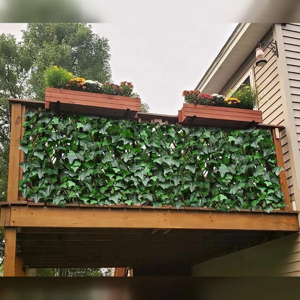 Instant Privacy Expandable Faux Ivy Fence