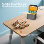 🔋 Portable Smart 8-Slot Rechargeable Battery Charger