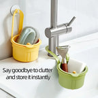 Hanging Sink Drain Basket with Bottom Release – Multi-Purpose Kitchen Strainer for Leftovers, Fruits, Tea & Cleaning Tools