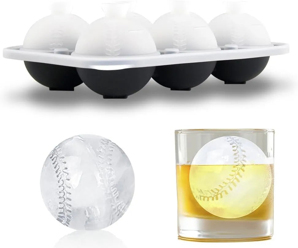 Baseball Ice Ball Mold – 6-Cavity Silicone Tray