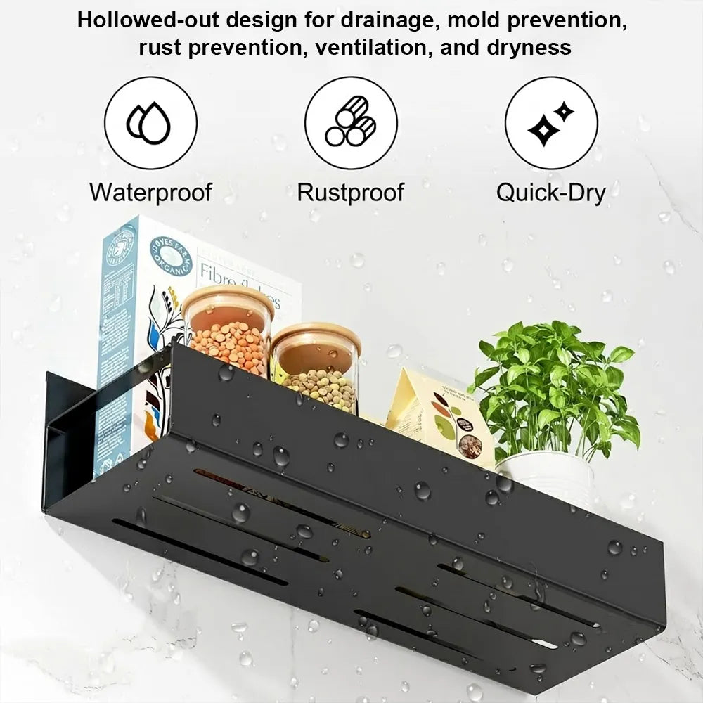 🧲 Magnetic Storage Rack Organizer – Punch-Free Kitchen Space Saver