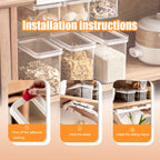 🧂 Under Cabinet Spice Rack with 3 Airtight Hanging Jars