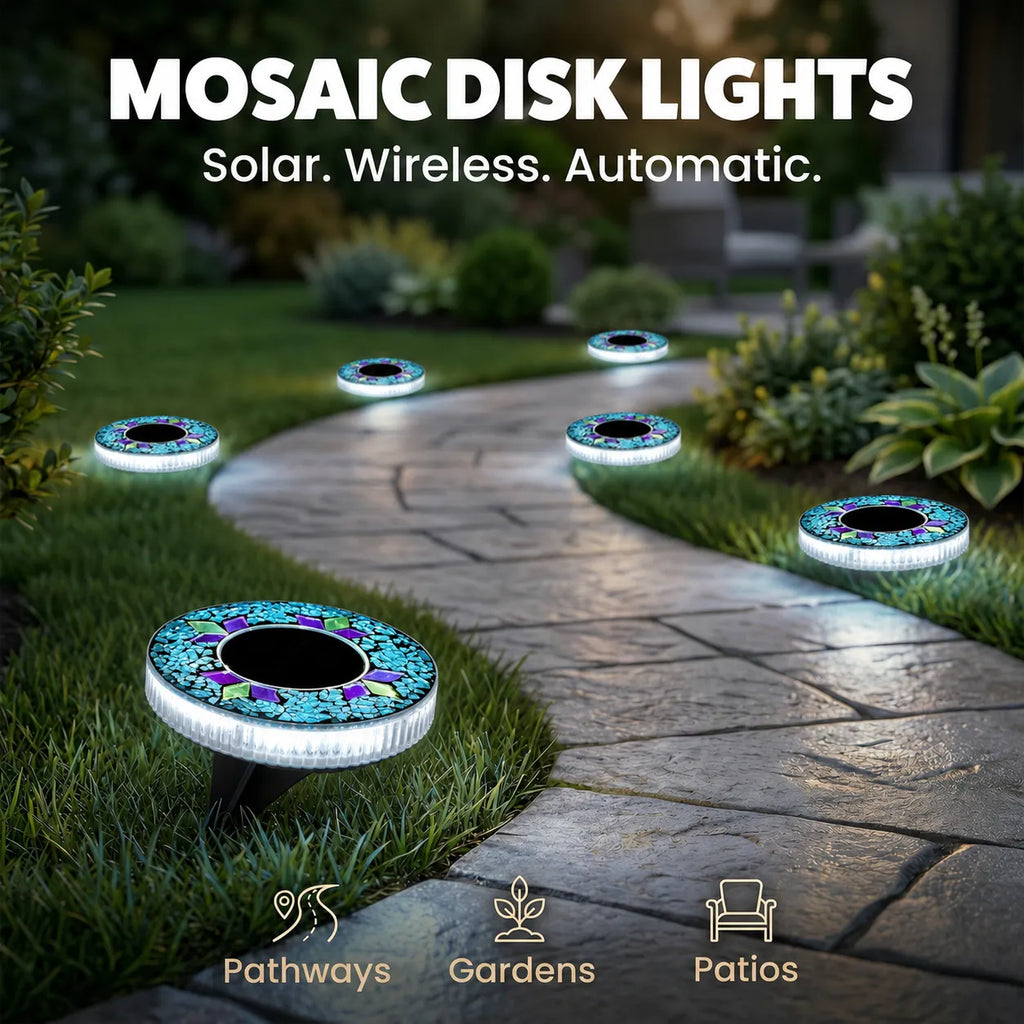✨ Solar Mosaic Ground Stake Light – Waterproof LED Outdoor Pathway Light