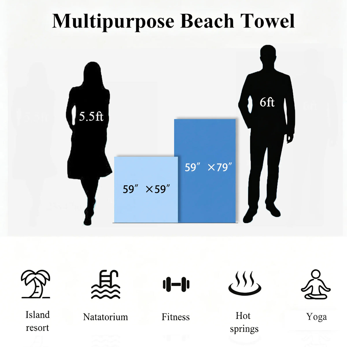 🌊 Quick-Drying Microfiber Beach Towel – Ultra-Light Sand-Free Travel Towel