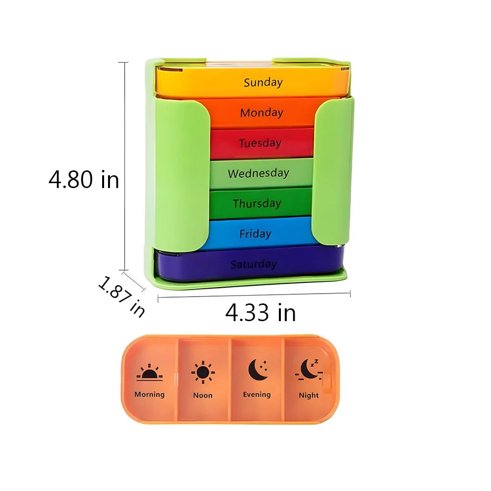 💊7-Day Weekly Pill Organizer Box – Large Capacity Medication & Vitamin Storage Case
