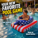 Patriotic Inflatable Pool Tank with Built-In Water Cannon