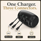 Tangle-Free 3-in-1 Retractable Backseat Charger