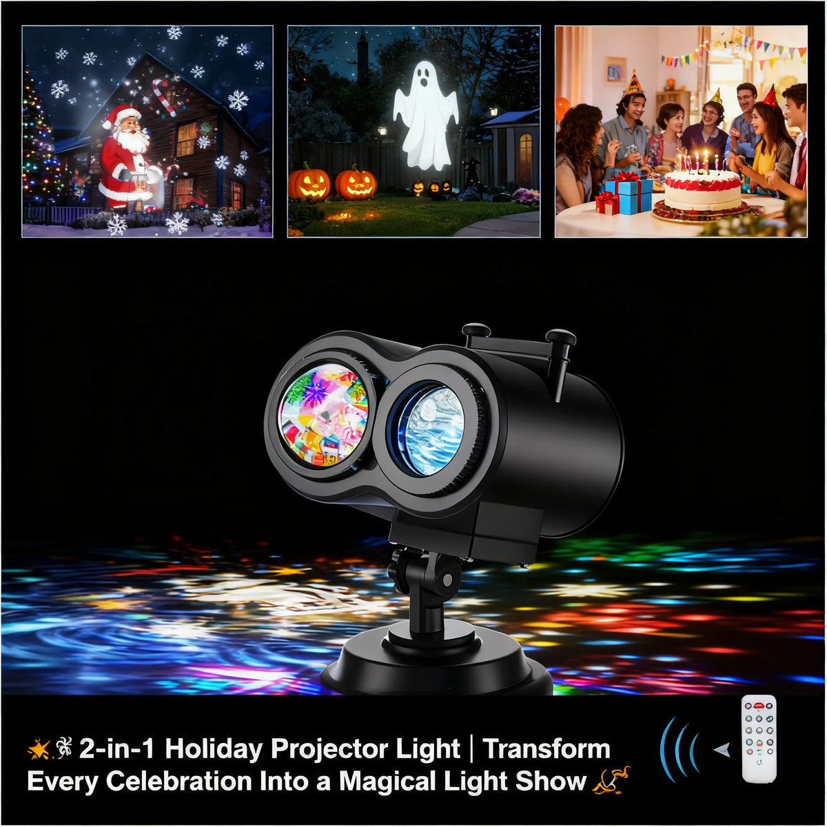 🎅 2-in-1 Outdoor Christmas Projector Light
