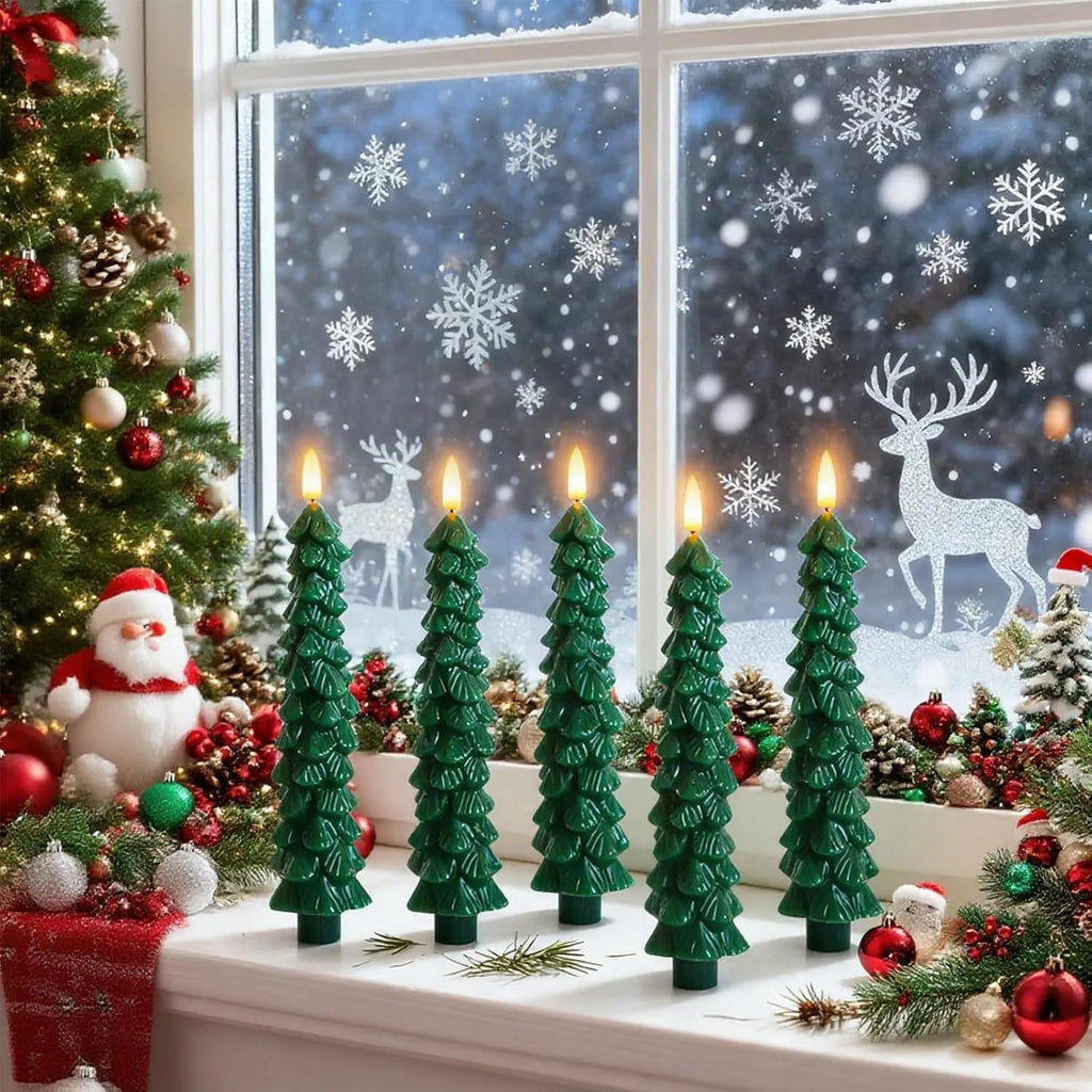 🎄 Flameless Christmas Tree Candles – Elegant, Safe & Magical Holiday Lighting