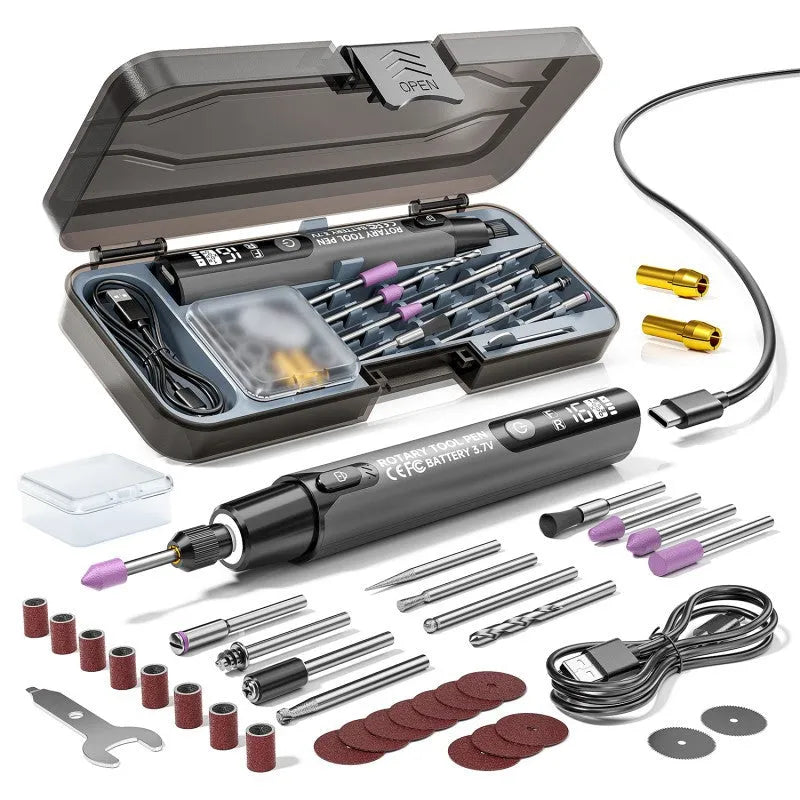 6-Speed Cordless Rotary Tool Kit with Digital Display