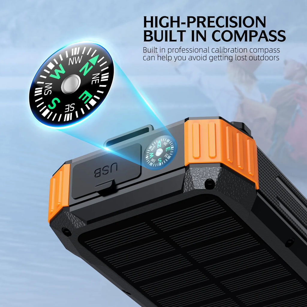 💡Solar Power Bank 20000mAh – Portable Charger