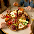 Wooden Serving Tray – 8-Compartment Puzzle Design