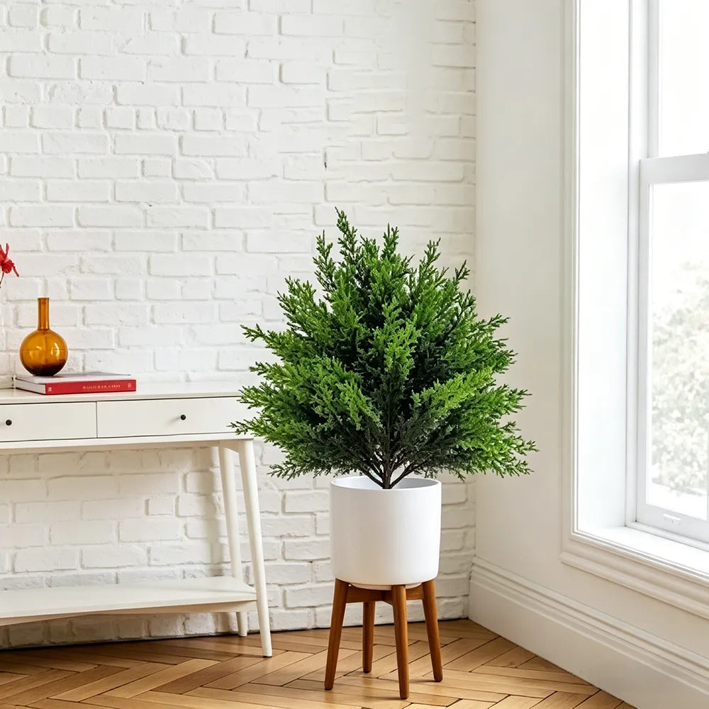 🌲 Artificial Evergreen Pine Tree Décor Kit with Ground Stakes-16.14in
