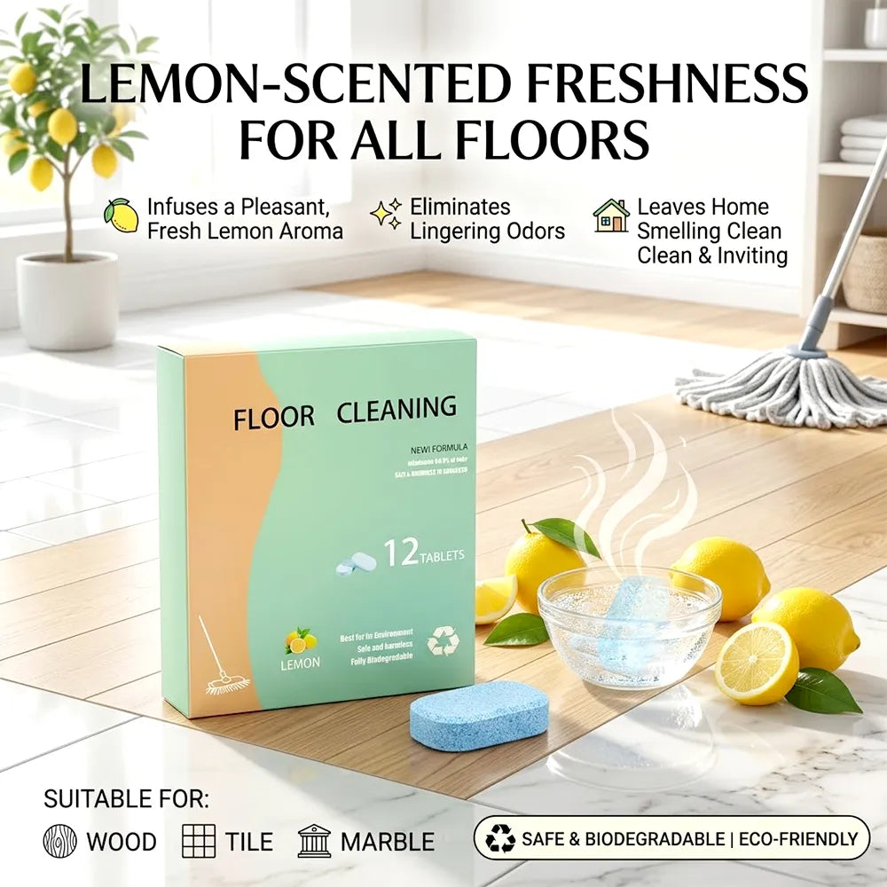🧼 🍋12-Pack Floor Cleaning Tablets – Deep Clean Your Hard Floors with Ease
