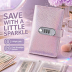 Holographic Glitter Locking Cash Savings Binder