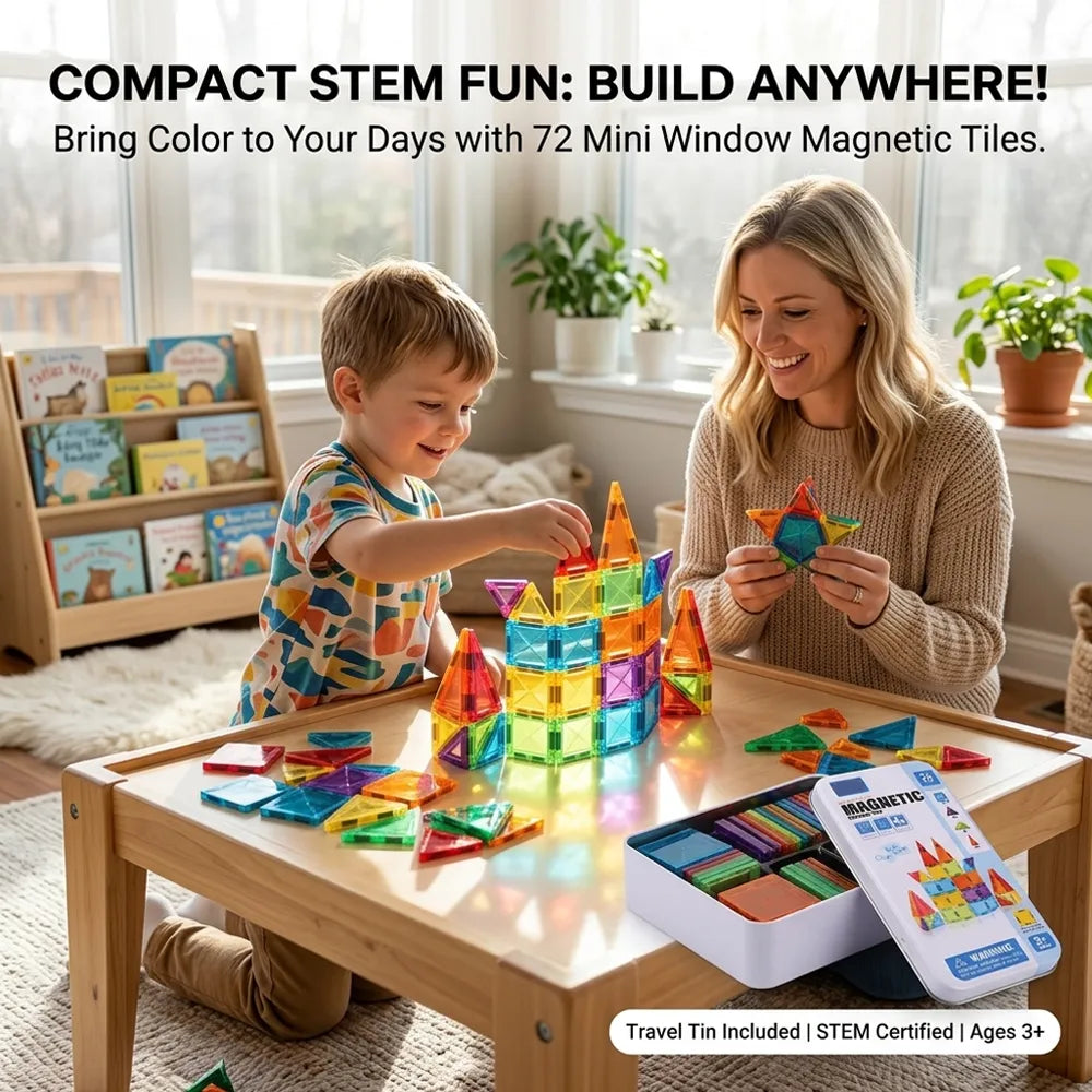 🧲 Magnetic Tiles Mini Set for Kids